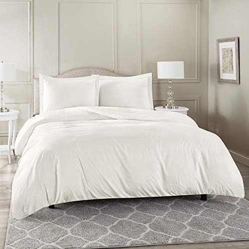 600 Thread Count Off White Oversized Queen Size Duvet Cover Set