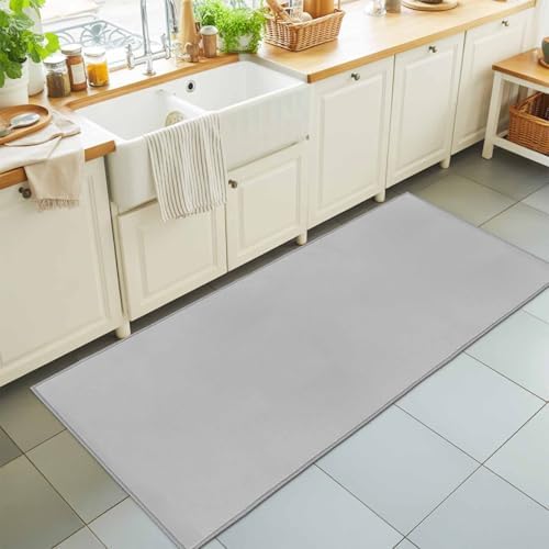 Hallway Runner Rug 2'x6', Grey Washable Bathroom Area Rugs for Kitchen