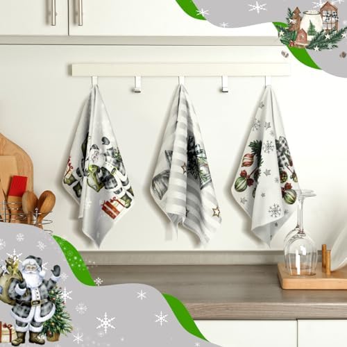 Honoson 6 Pack Christmas Kitchen Towels Snowman Xmas Trees Santa Dish