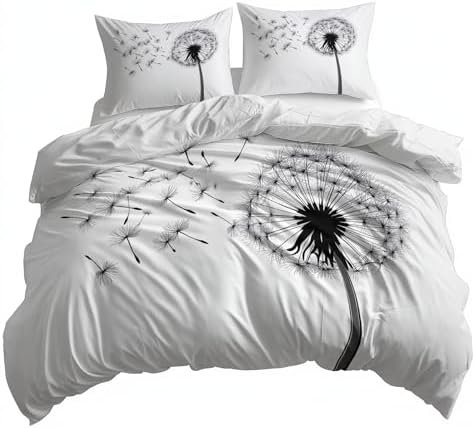 Duvet Cover Set King Size, Simple Plant Texture Luxury Hotel Quality