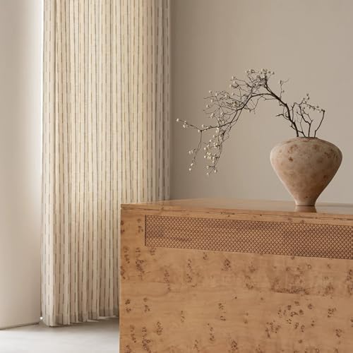 Decorative Back Tab Linen Curtains, Yarn Dyed Jacquard Mudcloth