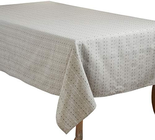 Square Stitched Tablecloth, Gray