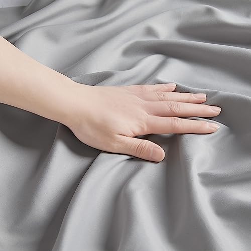 Nestl Light Grey Pillow Cases Queen Size Set of 2, Soft Queen Pillow
