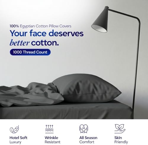 Luxury Hotel Collection Pillow Cases Set of 4, 1000 Thread Count