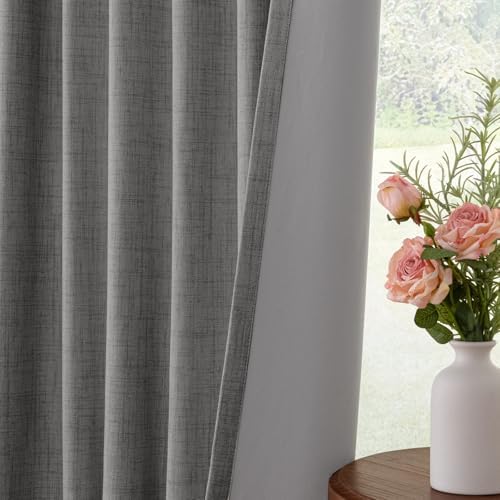 INOVADAY 100% Blackout Curtains for Bedroom Black Out Curtain 120 Inch