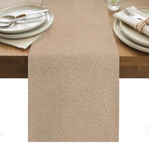 Beige Table Runner Country Vintage Farmhouse Minimalist Classic Solid