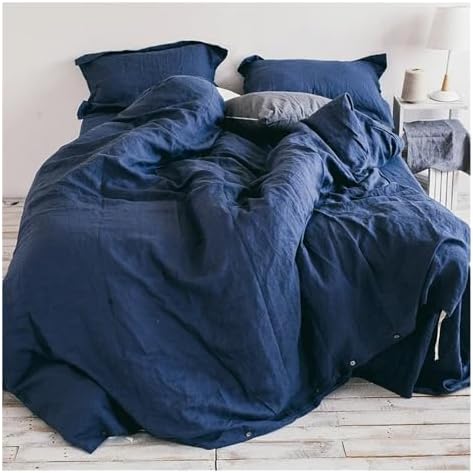 UOIO 100% Linen Duvet Cover with Button Closure Soft Breathable Quilt