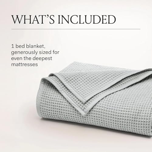 BOLL & BRANCH Waffle Bed Blanket, Full/Queen, Cream