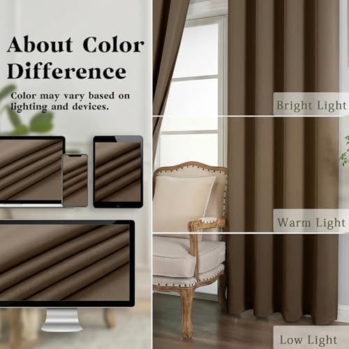 Simplebrand Brown Curtains for Bedroom Living Room 72 Inches Long 2