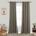 Mrs.Naturall Dark Taupe Blackout Curtains, Earthy Putty Mushroom Color