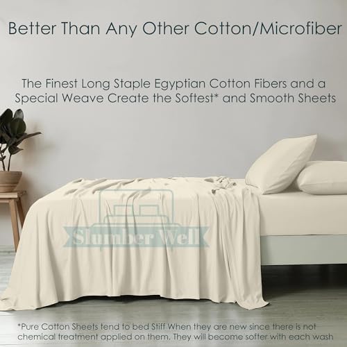 SlumberWell 5 Piece Split King Sheet Set for Adjustable Bed, 100%