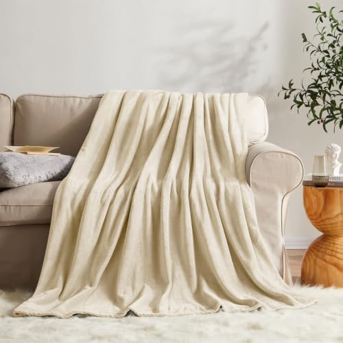 KMUSET Fleece Blanket Grey Queen Size Lightweight Cozy Plush