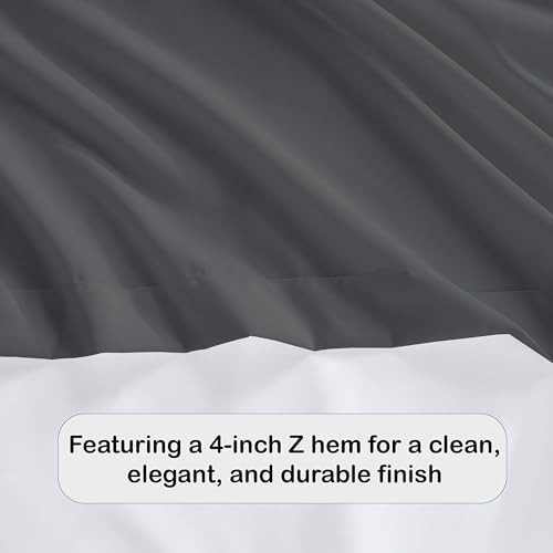 SKY BEDDINGS Full Flat Sheets, 100% Egyptian Cotton, Sateen, Dark Grey