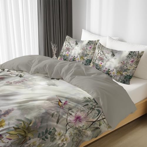 Super Soft Duvet Cover Set Microfiber Quilt Cover Ink Painting Plants