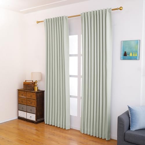 120 Inches Long Room Darkening Curtains 4 in 1 Header, 2 Panels