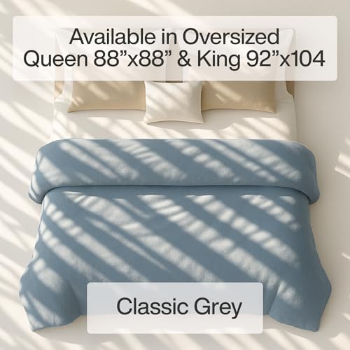 HomeSmart Duvet Cover for Weighted Blankets Queen Size, Grey - Cover