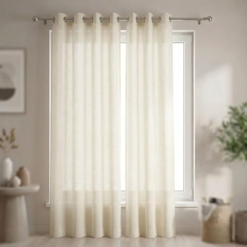 Urban Villa Cotton Grommet Curtains 52x84 (2 Panels) Ivory