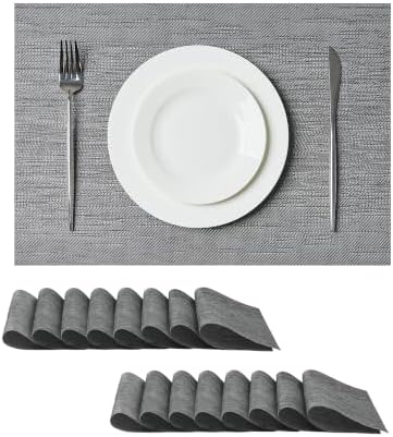 Grey Placemats, Heat Resistant Non-Slip Place mats for Dining Table