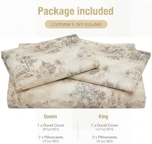 Bedding_Dreamer King Duvet Cover Set, 3-Piece 100% Cotton Twill