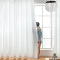 Pinch Pleated Semi Sheer Curtain 96 Inches Long Off White Drape Gauze