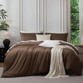 MooMee Queen Duvet Cover Set 100% Extra Long Staple Cotton Cooling