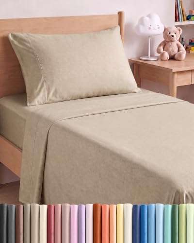 Twin Size 3 Piece Sheet Set - Breathable & Cooling Sheets - Heathered