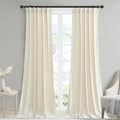 StangH Ivory White Velvet Curtains Back Tab for Nursery, W42 x L96