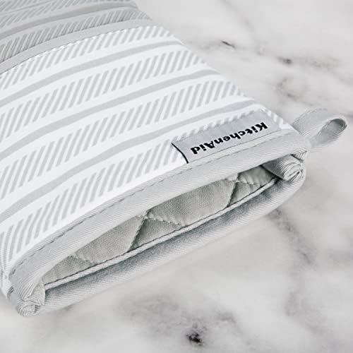 KitchenAid Albany Oven Mitt 2-Pack Set, Matte Grey, 7"x13"