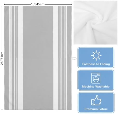 Farmhouse Grey Kitchen Towels Set of 4, Absorbent Microfiber Soft Dish