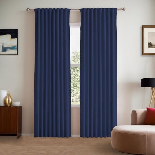 Blackout Curtains for Living Room, 72 Inches Long 2 Panels Set, Back