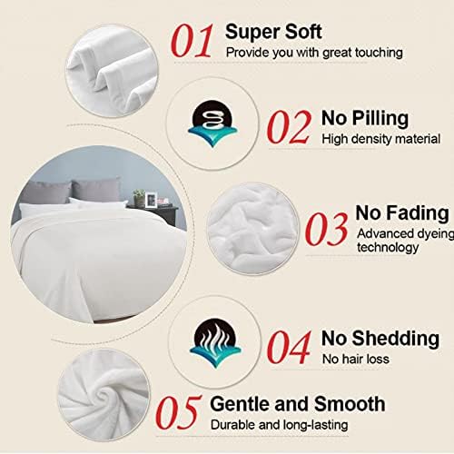 EASELAND Soft Lightweight California King Fleece Blanket, White