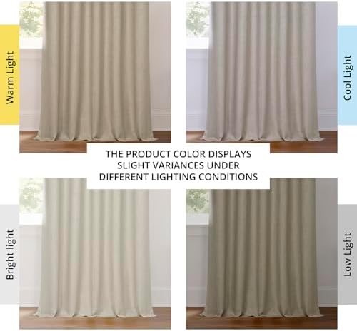 HPD Half Price Drapes - Performance Linen Hotel Blackout Curtain for