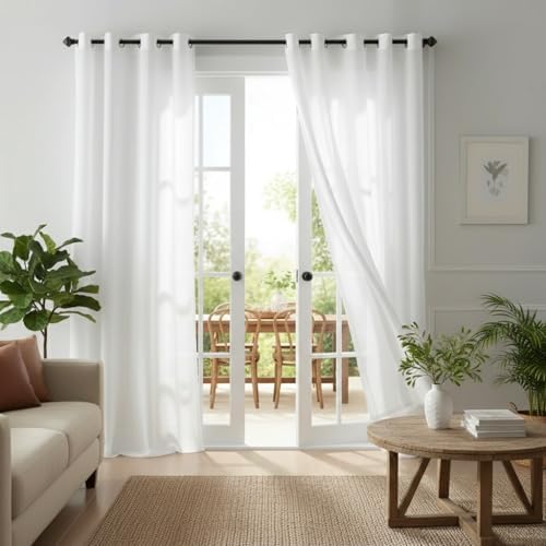 NICETOWN Semi Sheer Privacy Curtains, Off-White Non-See-Through Light
