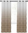 Blackout Curtains Room Darkening Drapes, Brown Modern Simple Geometric