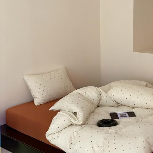 Black Polka Dot Duvet Cover Set TwinXL Size 3-Piece, Ultra Soft Jersey