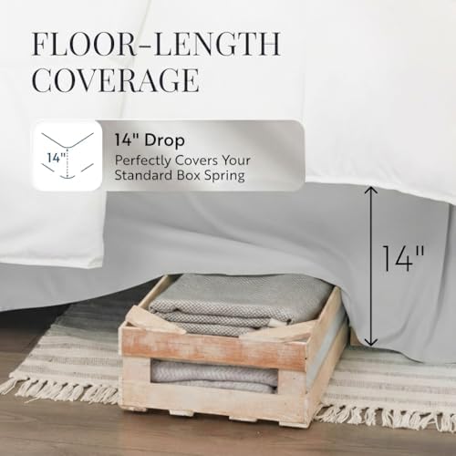 Linen Market Bed Skirt - Ultra Soft Microfiber - Easy Fit with 14 Inch