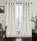 always4u White Soft Velvet Curtains 120 Inch Length Long Luxury