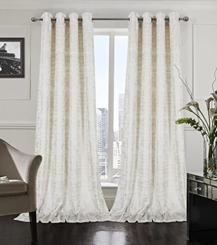 always4u White Soft Velvet Curtains 120 Inch Length Long Luxury