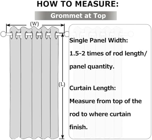 Frelement 108 Inches Extra Long Blackout Linen Curtains for High
