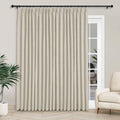 Macochico 120”Wx102”L 100% Blackout Linen Curtains Pinch Pleated
