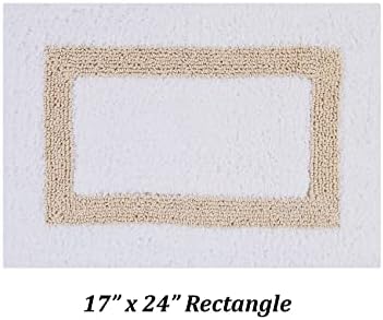 Better Trends 100% Cotton Hotel Collection Bath Mats Set, White & Sand