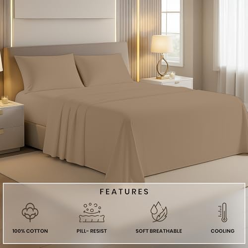 Kotton Culture 4 Pc Full Sheet Set - 100% Egyptian Cotton Premium