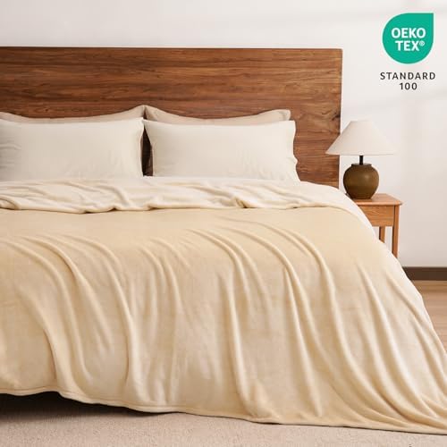PHF Fleece Blanket King Size 108x90-300GSM Lightweight Airy Warmth