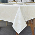 SASTYBALE Ivory Jacquard Damask Rectangle Tablecloth, 60 x 102 Inch