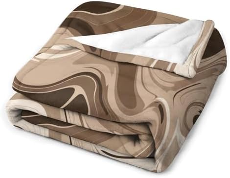 Super Soft Throw Blanket for Couch Taupe and White Blanket for Sofa
