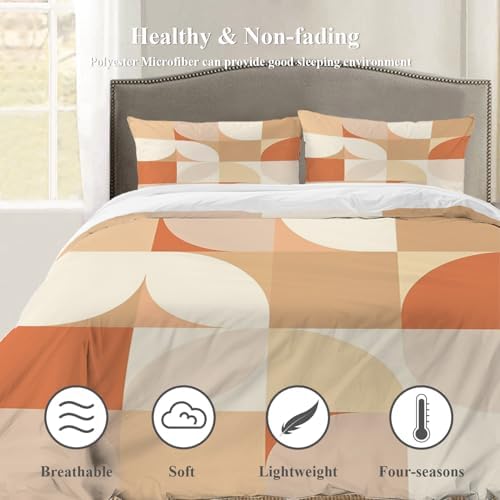 Shrahala Geometric Shapes Warm Tones 100% Cotton Duvet Cover Set King