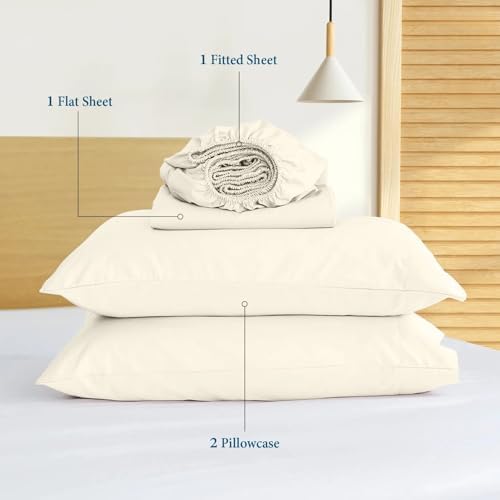 Full Size 4 Piece Sheet Set - Comfy Breathable & Cooling Bed Sheets