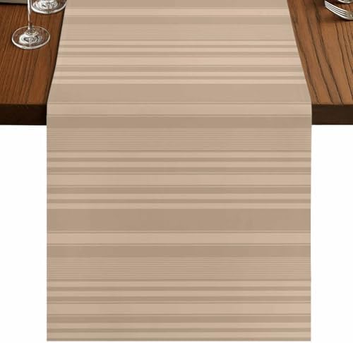 Beige Tan Table Runner 108 Inch Long Dresser Scarves Linen