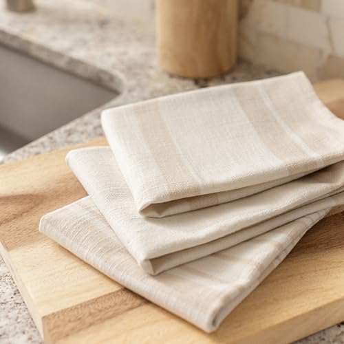 Benson Mills Cosima Set of 3 Kitchen Towels (18” X 28”, Natural)