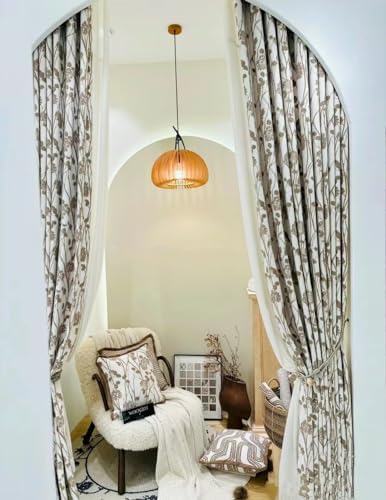 White Blackout Curtains Floral Blackout Curtains for Bedroom 72 Inches